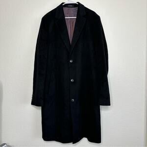 Boss Hugo Boss Wool Cashmere Blend Black Coat 44L